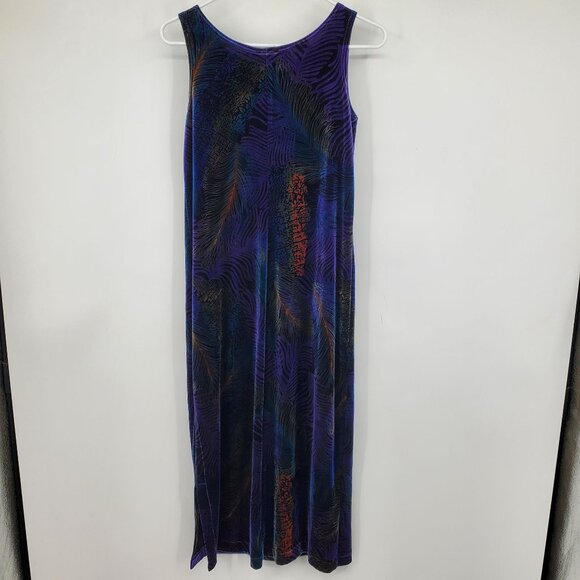 Vintage Popovitch Studio Velvet Peacock Whimsigoth Witchy Core Dress Set Small - Picture 9 of 12